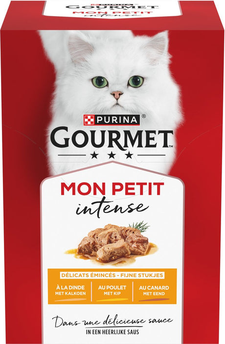 Gourmet mon petit intense - våd kattefoder - fjerkræ - 48 x 50 g