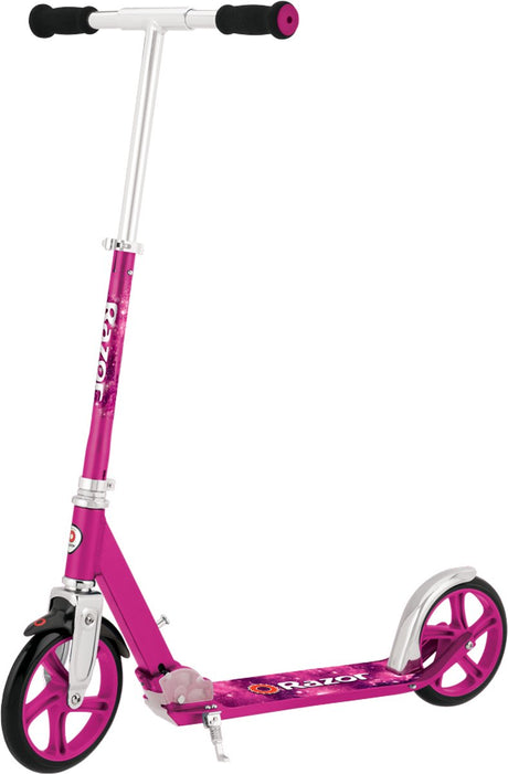 Razor a5 lux - scooter - pink - foldbar - store hjul 200 mm - op til 100 kg - fra 8 år