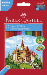 Faber Castell FC-120136 farveblyant Faber-Castell Castle sekskantet pap penalhus med 36 stk.
