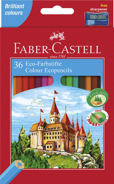 Faber Castell FC-120136 farveblyant Faber-Castell Castle sekskantet pap penalhus med 36 stk.