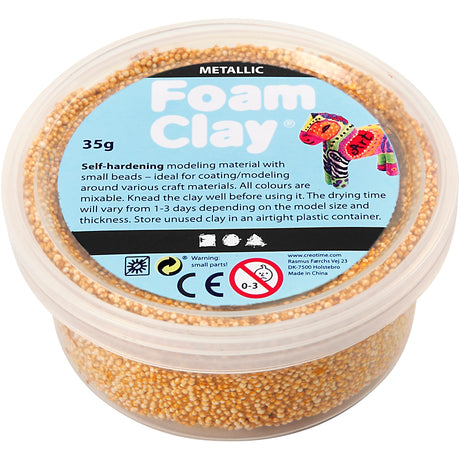 Foam clay - metallisk guld, 35gr.