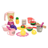 Juicebutik legetøjslegesæt med blender - farverigt børnekøkken.