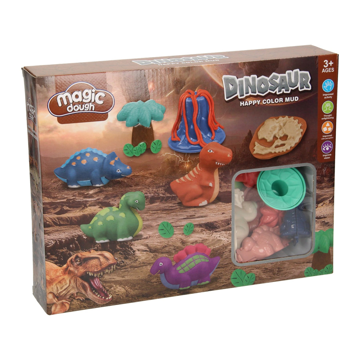 Lobbes lersæt dino world - 6 lerpotter
