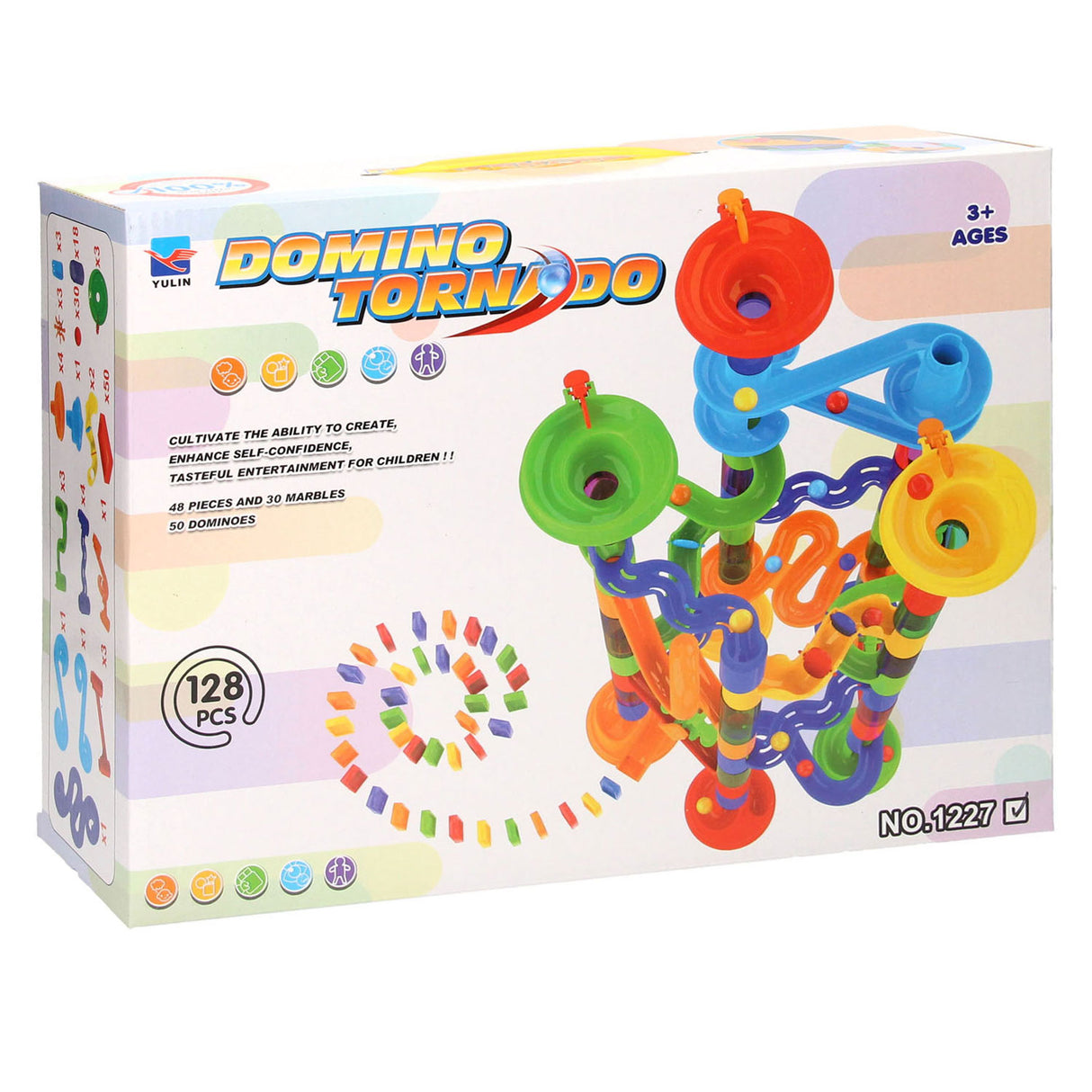 Domino tornado marmorbane 128 stk.