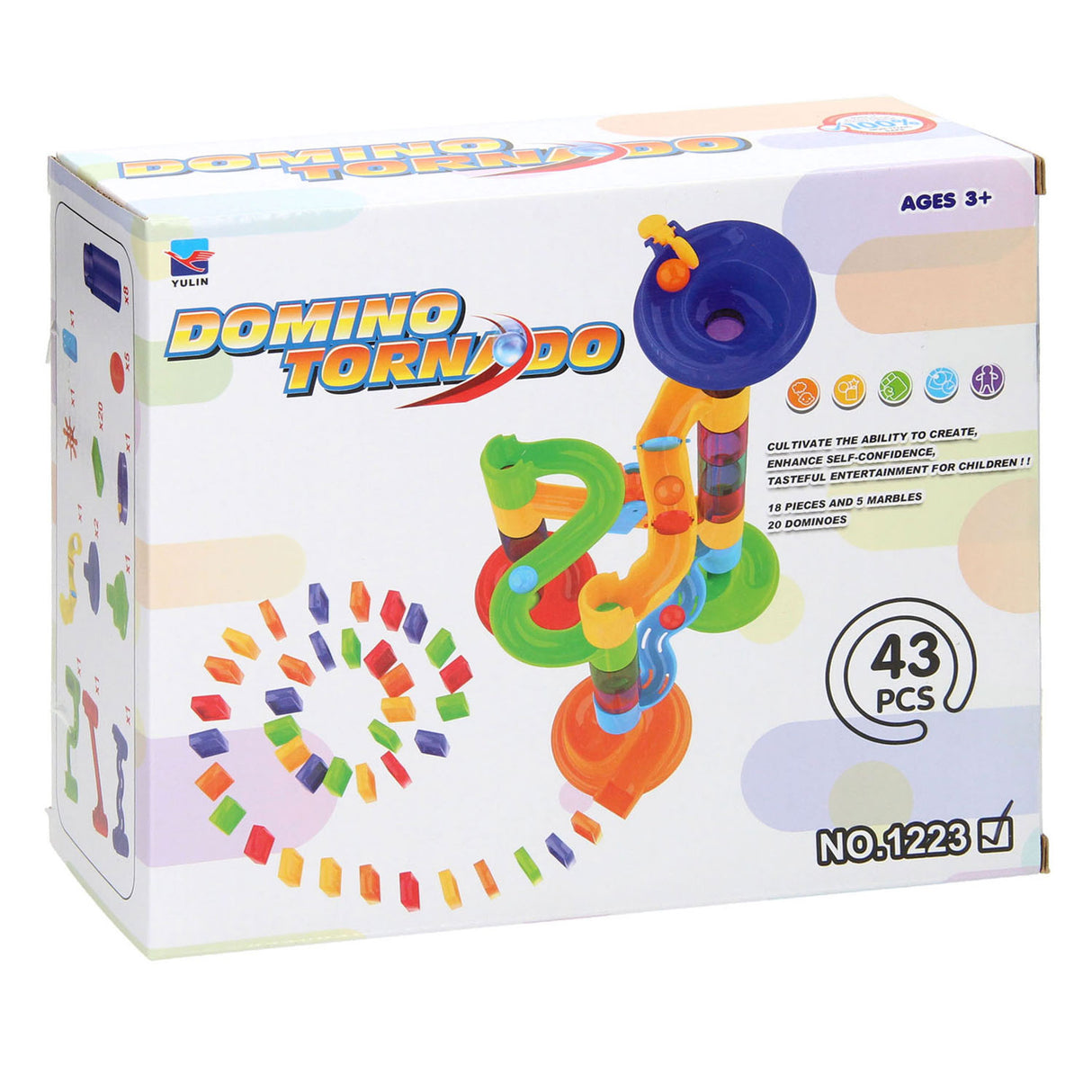 Domino tornado marmorbane 43 stk.