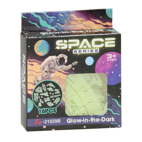 Glow in the dark set space, 16 stk.