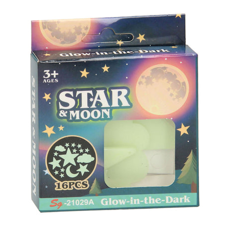 Glow in the dark set space, 16 stk.