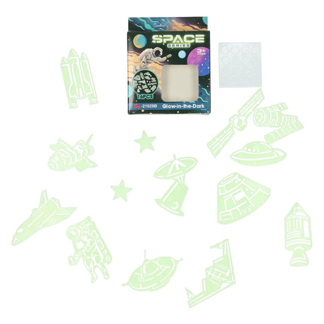 Glow in the dark set space, 16 stk.