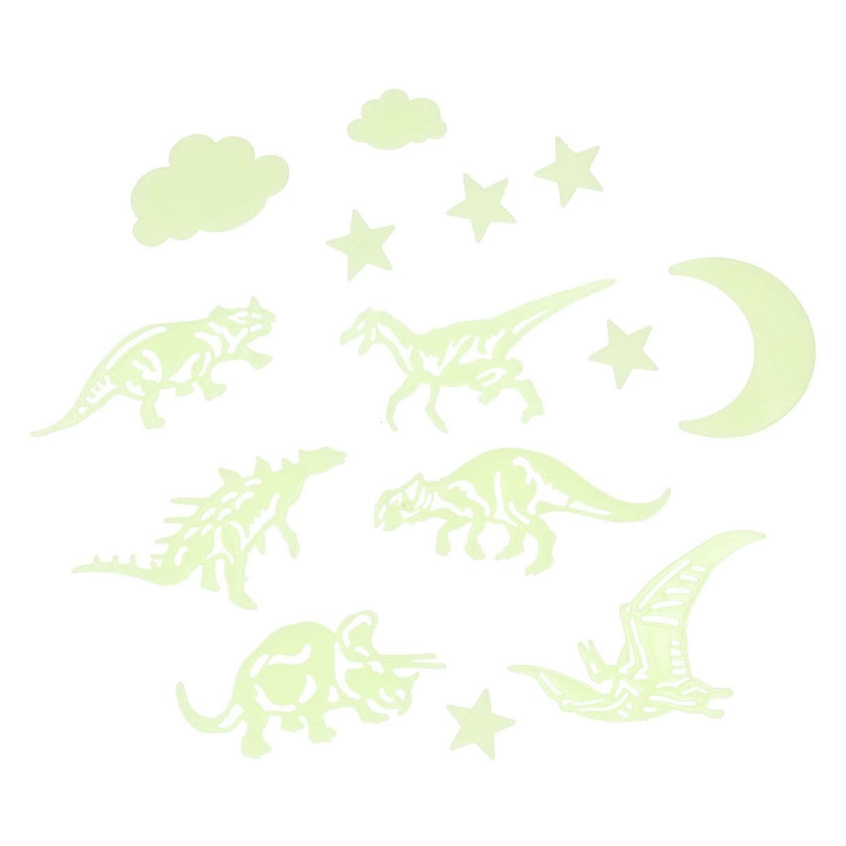 Glow in the dark dinosaurer, 16 stk.