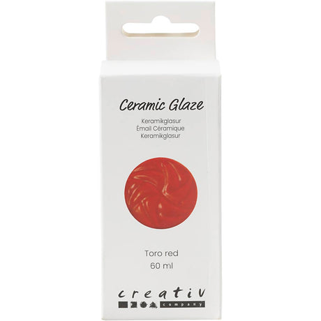 Creativ company keramisk glasur 984-1101 c uigennemsigtig toro rød - 60ml