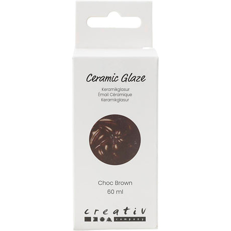 Creativ company keramisk glasur, 984-1101 °c, uigennemsigtig, chokoladebrun, 60 ml 1 flaske