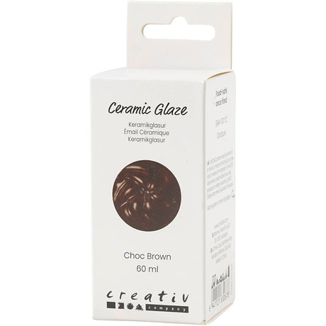 Creativ company keramisk glasur, 984-1101 °c, uigennemsigtig, chokoladebrun, 60 ml 1 flaske