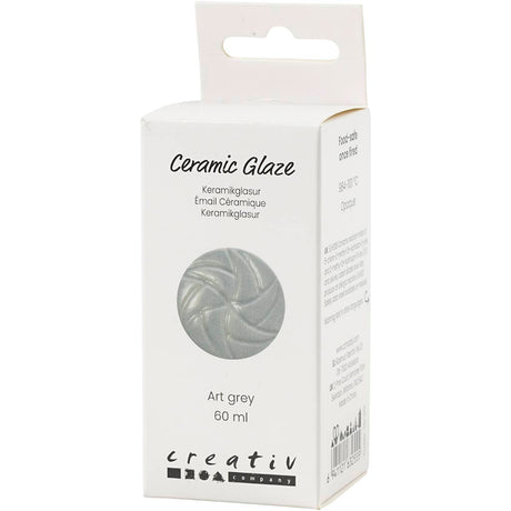 Creativ company keramisk glasur, 984-1101 °c, uigennemsigtig, kunstgrå, 60 ml 1 flaske