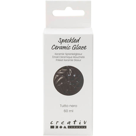 Creativ company plettet keramisk glasur, 999-1060 °c, uigennemsigtig, tutto nero, 60 ml 1 flaske