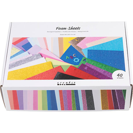 Creativ firma skumplader, a4, ark 210x297 cm, forskellige farver, 40 ark 1 æske