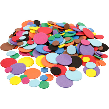 Creativ company eva foam cirkler, d 12+20+32 mm, forskellige farver, 2120 div 1 æske