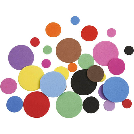 Creativ company eva foam cirkler, d 12+20+32 mm, forskellige farver, 2120 div 1 æske