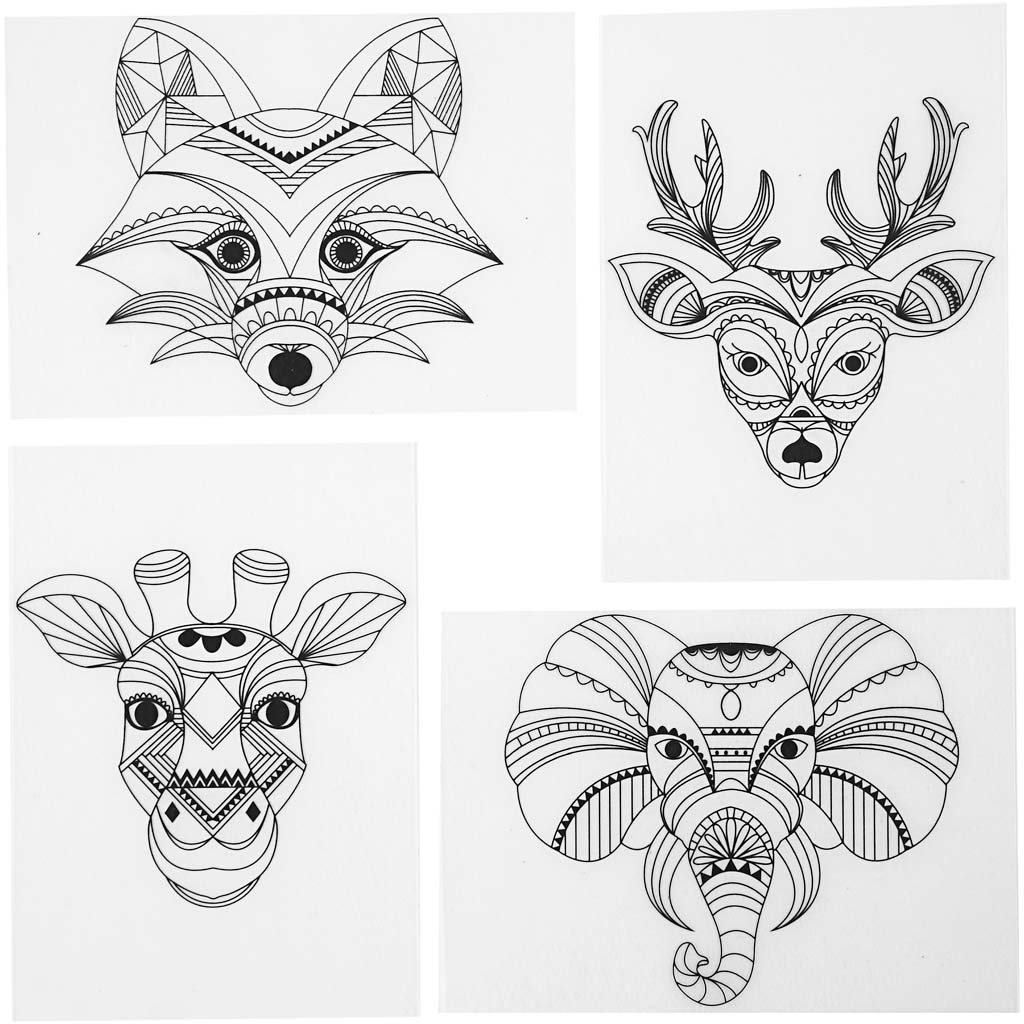 Creativ virksomhed https: www.cchobby.nl sheets-shrink-foil-with-motivs-wild-animals-sheet-10-5x14-5-cm-thickness-0-3-mm-matt-transparent-4-sheet-1-box