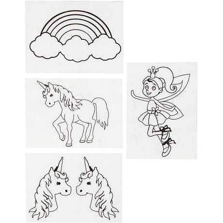 Creativ virksomhed https: www.cchobby.nl sheets-shrink-foil-with-motivs-unicorn-sheet-10-5x14-5-cm-thickness-0-3-mm-matt-transparent-4-sheet-1-box