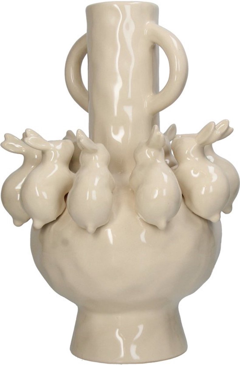 Hd collection vaas konijntjes aardewerk 22.5x22.5x35.3cm