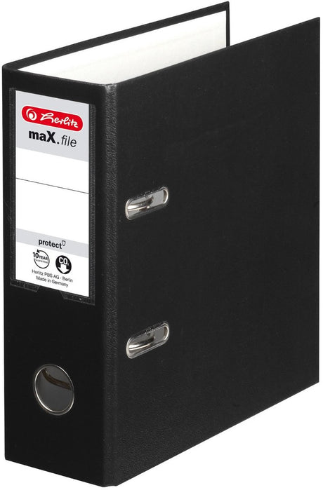 Herlitz folder max.file protect a5 8cm sort pp folie cover
