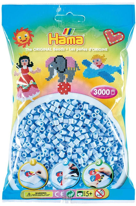 Hama midi strygeperler - pastel isblå (97), 3000 stk.