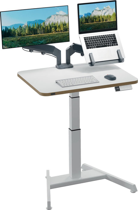 Leitz ergo sidde-stå skrivebord elektrisk - justerbar i højden - lille skrivebord - med memory funktion - 80 x 60 cm - hvid