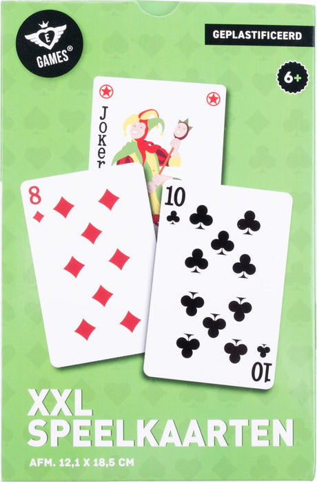Longfield xxl playing cards 12.1 x 18.5 cm – plasticized paper card game (54 cards) – extra large card game for board games family game – angel heart