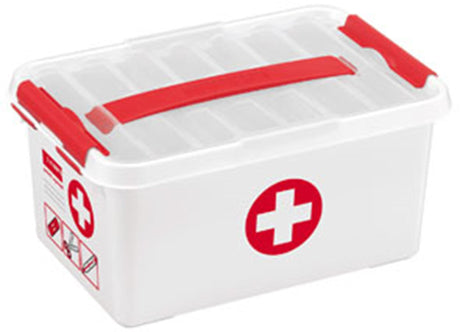 Sunware q-line førstehjælpskasse 6 liter hvid rød 30x20x14cm