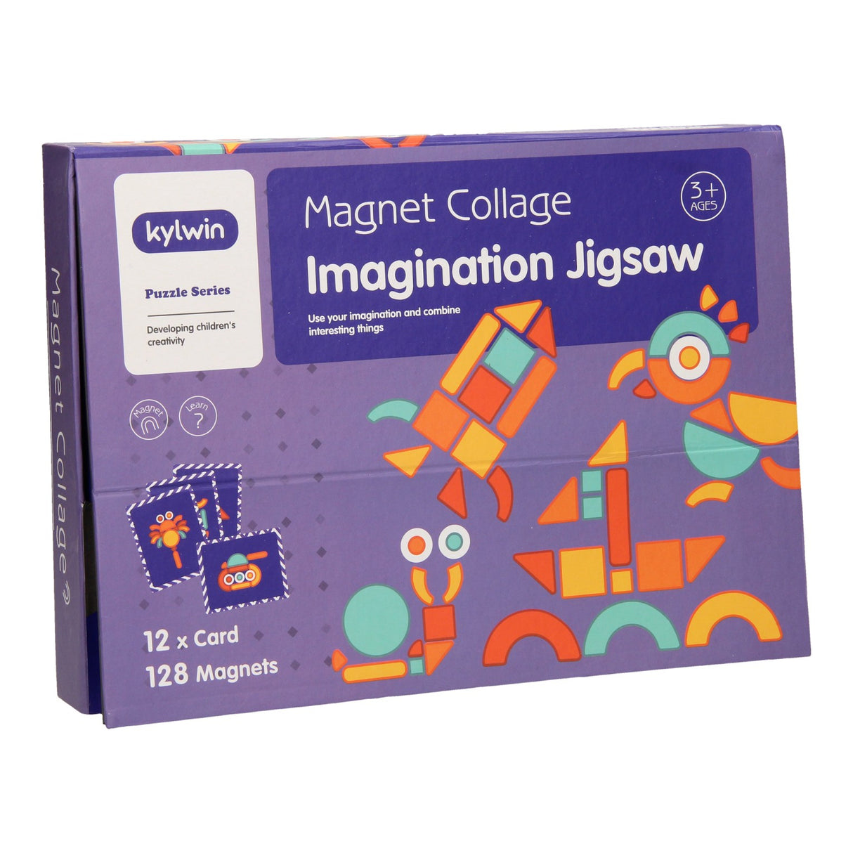 magnetisk sæt figurer med kort, 140 stk.