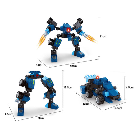 Lobbes speelgoed bv lobbes bouwset transformeerbare robot titan blauw 71-delig speelgoed.