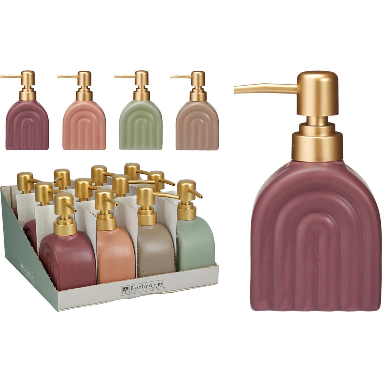 Home styling zeepdispenser aardewerk 4 assorti