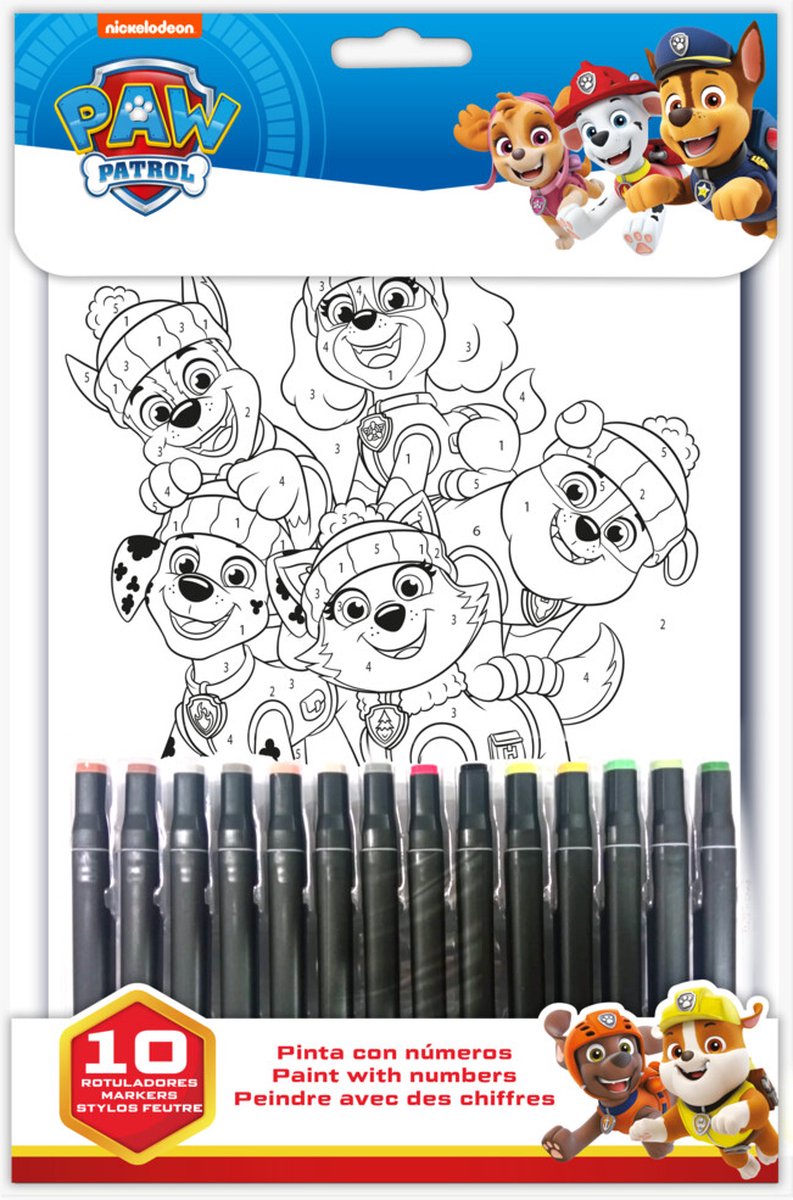 Paw patrulje malebog med tal