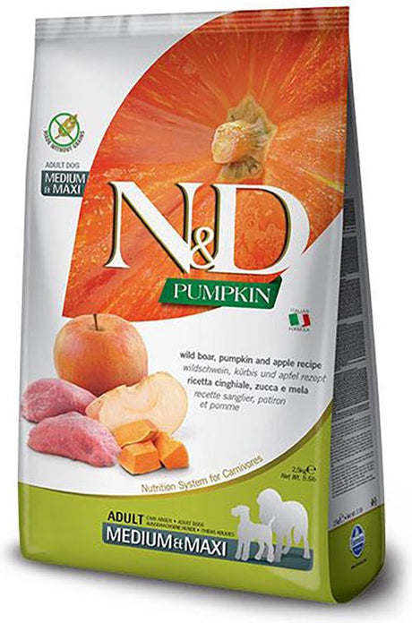 N d græskar hundefoder vildsvin medium maxi 12 kg