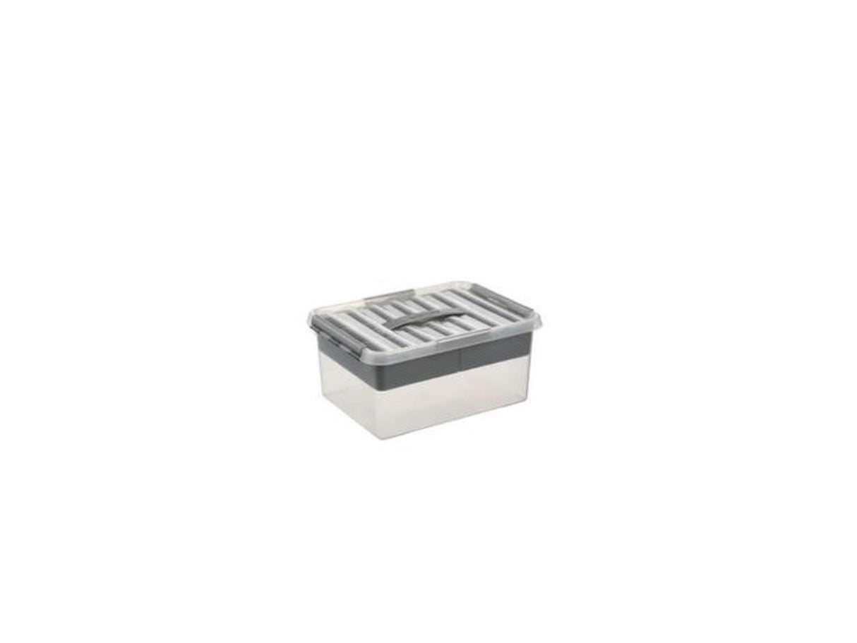Sunware q-line opbevaringsboks 15l med indsats - 40x30x18 cm - gennemsigtig