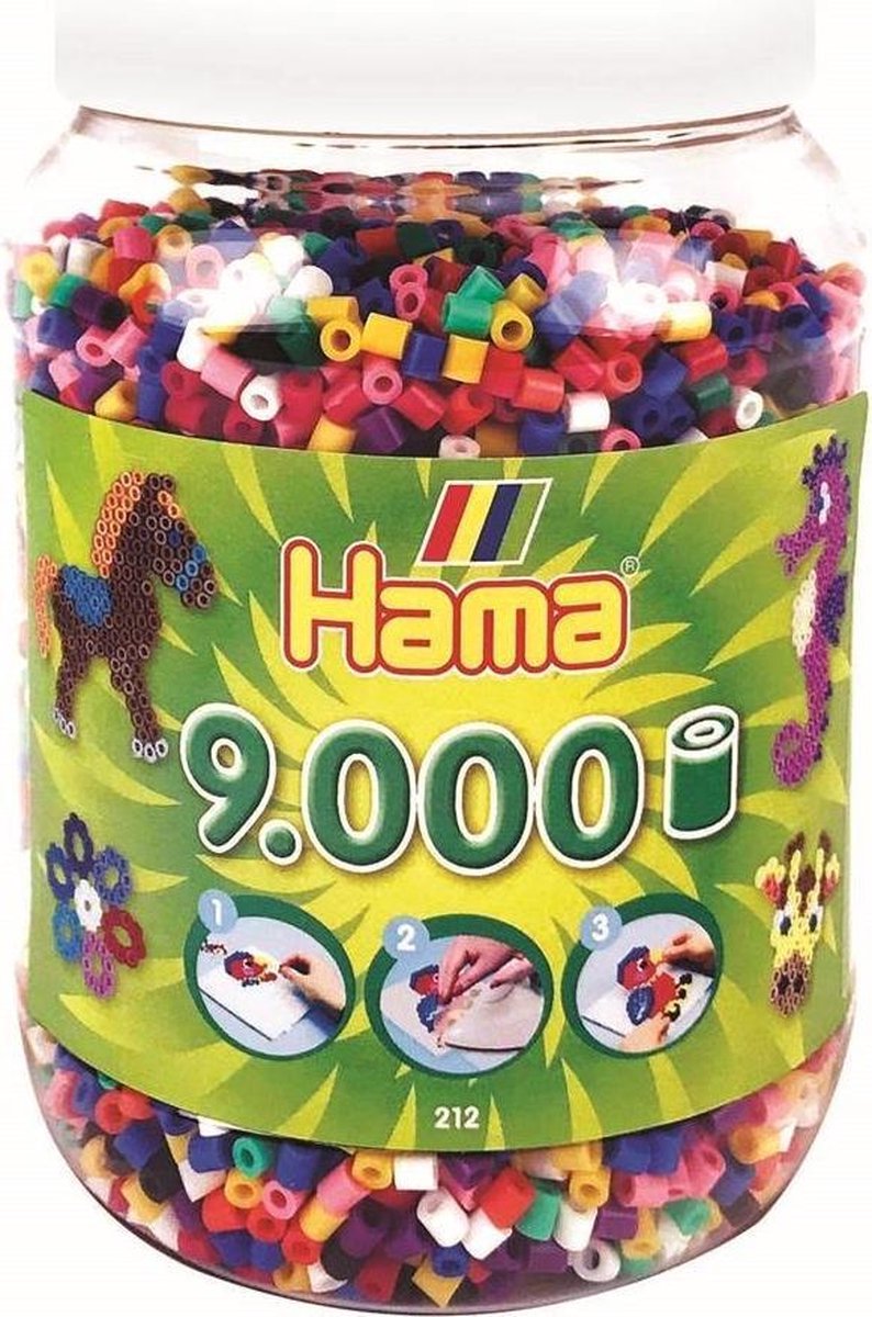 Hama strygeperletønde - 9000 stk i primærfarver