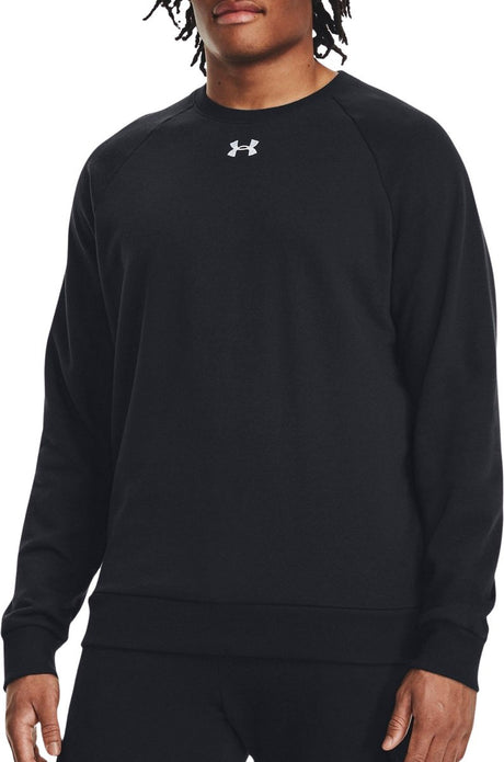 Under Armour UA Rival Fleece Crew-BLK Sportstrøje til mænd - Sort - Hvid