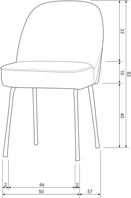 Woood vogue eetkamerstoelen - leer - cognac - set van 2