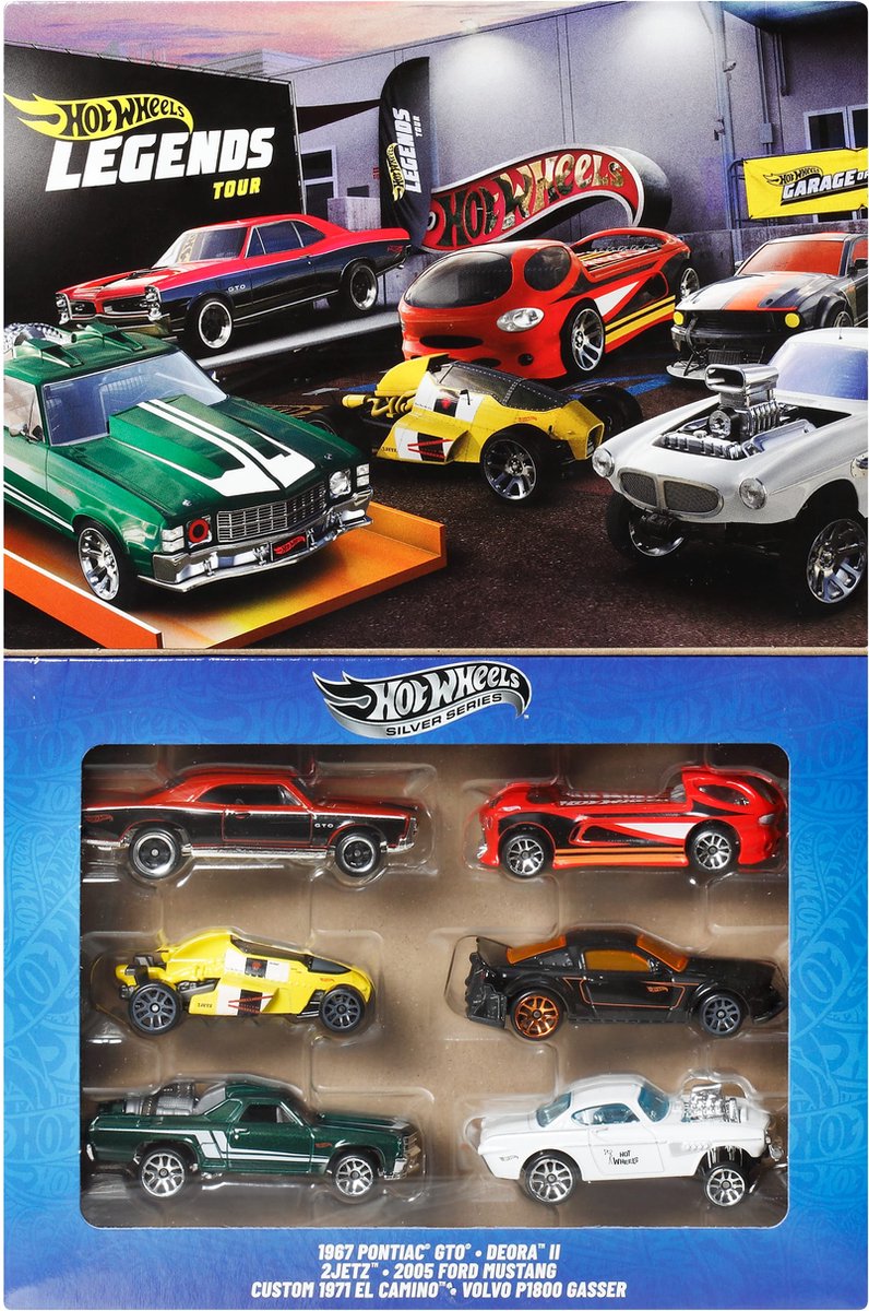 Hot Wheels sæt med 6 HW Legends køretøjer (stile kan variere)