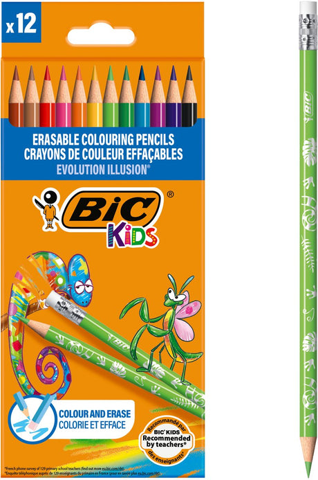 Bic kids evolution sletbare farveblyanter, 12 stk.