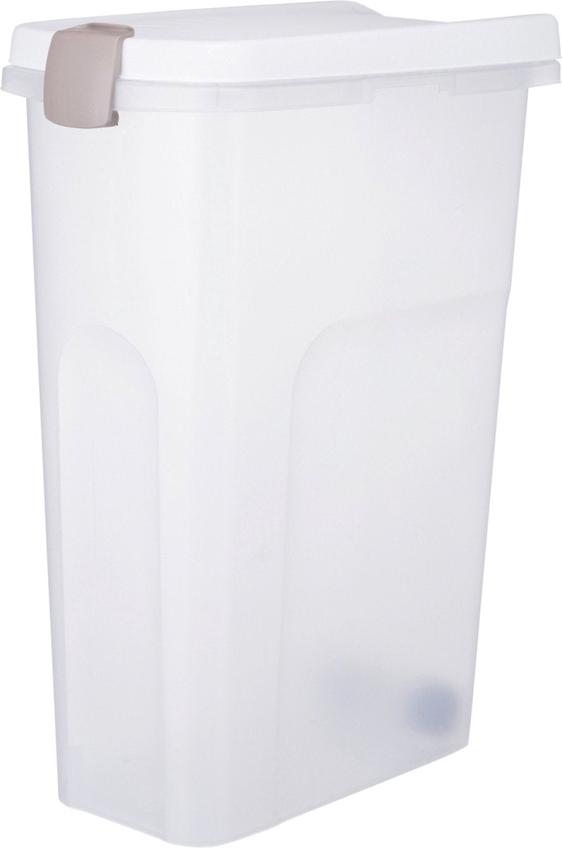 Trixie - fødetønde - lufttæt - låsbar - plastik - gennemsigtig - hvid - 40 ltr - 26,5x44,5x61,5 cm
