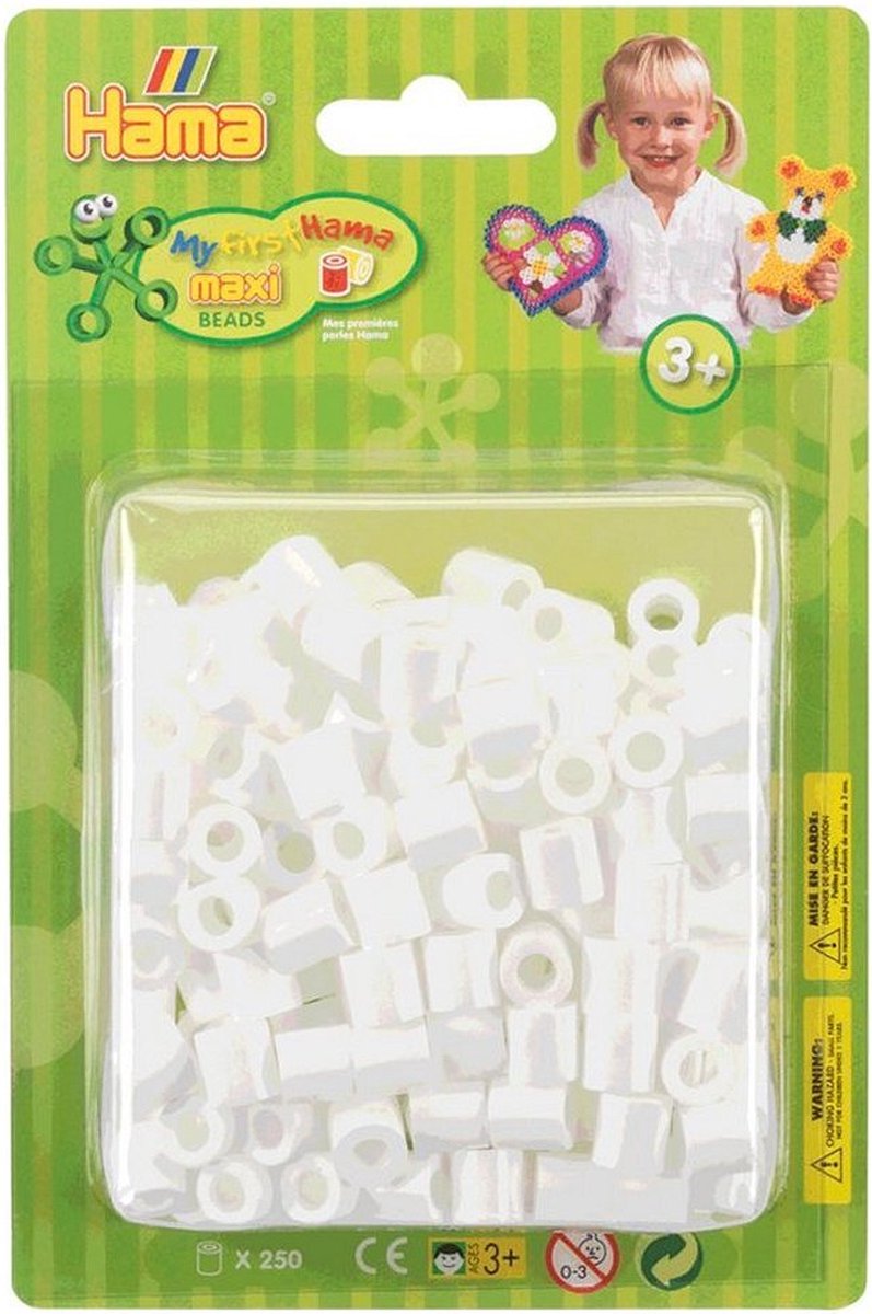 Hama maxi strygeperler hvide, 250 stk.