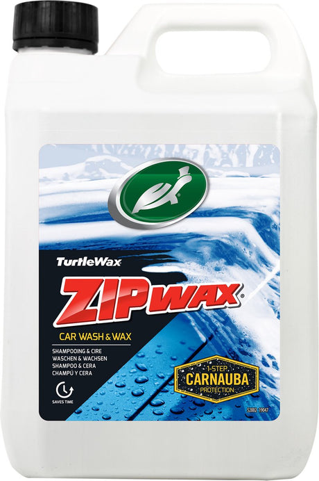 Turtle wax zip voks shampoo - højkoncentreret - renser dybt og skinner - genopbygger det eksisterende vokslag - stribefri og pletfri finish - 2,5 liter