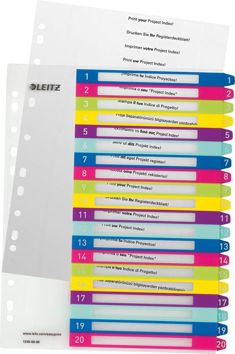 Leitz wow printbart indeks, 20 faner