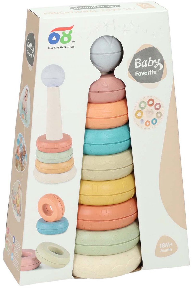 Lobbes legetøj f.eks baby stabletårn pastel