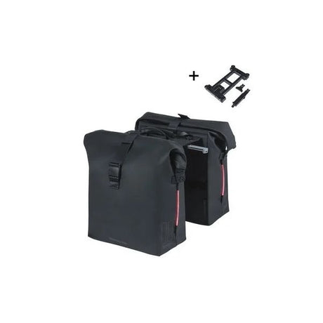 Basil dobbelt cykeltaske soho nordlicht mik 41 liter - sort