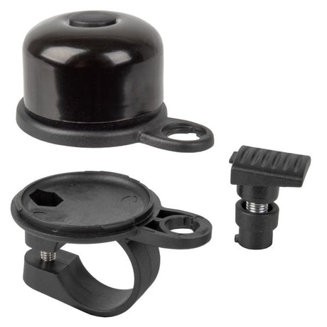 Airbell Bicycle Bell med Airtag Holder Ø31.8mm sort