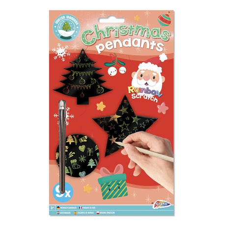 Grafix Christmas 9 rainbow scratch kunst vedhæng 8,5 cm