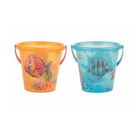 Basis gennemsigtig spand med fiskeprint 17 cm 3,4l