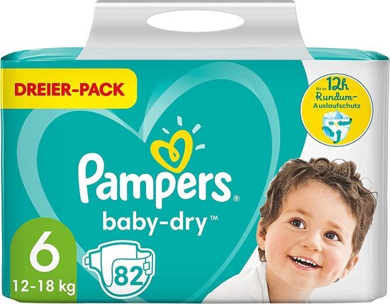 Pampers baby dry str. 6 mega pakke 82 bleer
